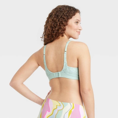 Women's Lace Wirefree Plunge Bra - Auden™ Green 1 Women's Lace Wirefree Plunge Bra - Auden™ Green