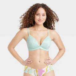 Women's Lace Wirefree Plunge Bra - Auden™ Green 5 Women's Lace Wirefree Plunge Bra - Auden™ Green -Soft Comfort Bra Hub GUEST 215da465 9266 468a 86ee e95f3d4a6143