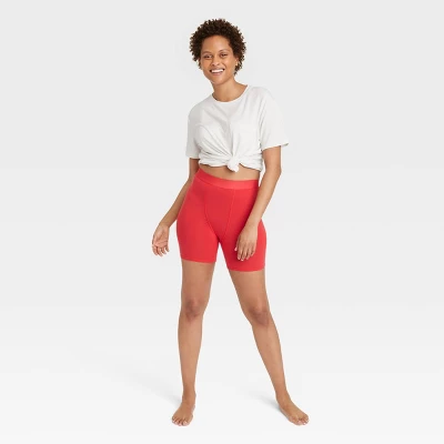 Women's Cotton Boxer Briefs - Auden™ Red 2 Women's Cotton Boxer Briefs - Auden™ Red - Image 2