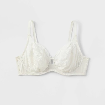 Women's Lace Unlined Bra - Auden™ White 2 Women's Lace Unlined Bra - Auden™ White - Image 2