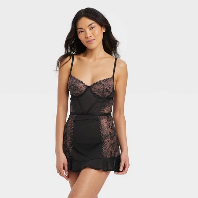 Women's Mesh And Lace Babydoll - Auden™ Black 5 Women's Mesh And Lace Babydoll - Auden™ Black - Image 5