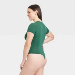 Women's 4-Way Stretch Short Sleeve Bodysuit - Auden™ Green 8 Women's 4-Way Stretch Short Sleeve Bodysuit - Auden™ Green -Soft Comfort Bra Hub GUEST a1783216 1cbd 4ff7 b606 daca08eb9524