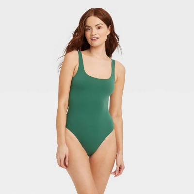 Women's 4-Way Stretch Tank Bodysuit - Auden™ Green 5 Women's 4-Way Stretch Tank Bodysuit - Auden™ Green - Image 5