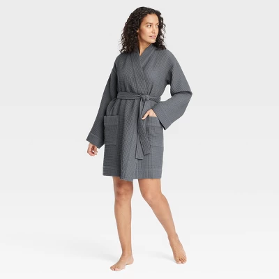Women's Waffle Short Robe - Auden™ 3 Women's Waffle Short Robe - Auden™ - Image 3