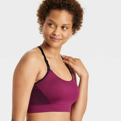 Women's Nursing Yoga Bralette - Auden™ Red 2 Women's Nursing Yoga Bralette - Auden™ Red - Image 2