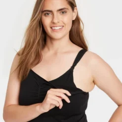 Women's All-in-One Nursing And Pumping Cami - Auden™ Black XS -Soft Comfort Bra Hub GUEST c78b8358 3821 4be7 98e5 47c48044e233