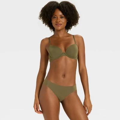 Women's Laser Cut Bikini Underwear - Auden™ Moss Green 2 Women's Laser Cut Bikini Underwear - Auden™ Moss Green - Image 2