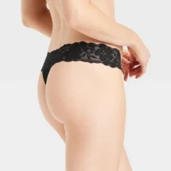 Women's Cotton Thong Underwear With Lace - Auden™