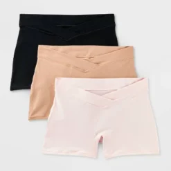Maternity 3pk Cotton Blend Under The Belly Boy Shorts Underwear - Auden™ Black/Pearl Tan/Rose Pink -Soft Comfort Bra Hub GUEST e440d57b 8de1 4a7d ba4d 5066fa7f599c